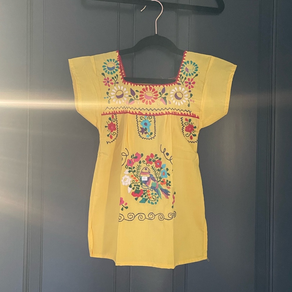 NEW traditional baby girls Puebla Mexican hand embroidered fiesta dress 18Mo 2T